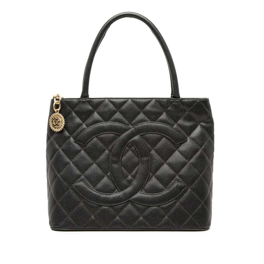 Chanel Medallion Tote Quilted Caviar #256274C21B